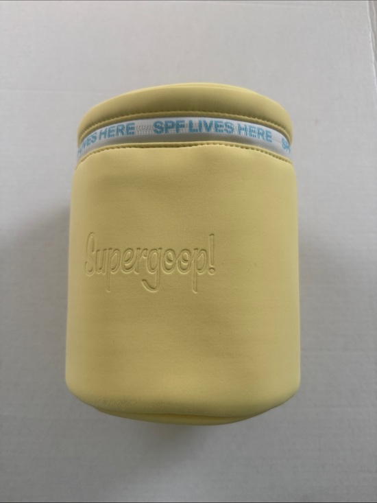 Supergoop! Other - Supergoop! Pale Yellow Neoprene Sunscreen Pouch with Blue Accent